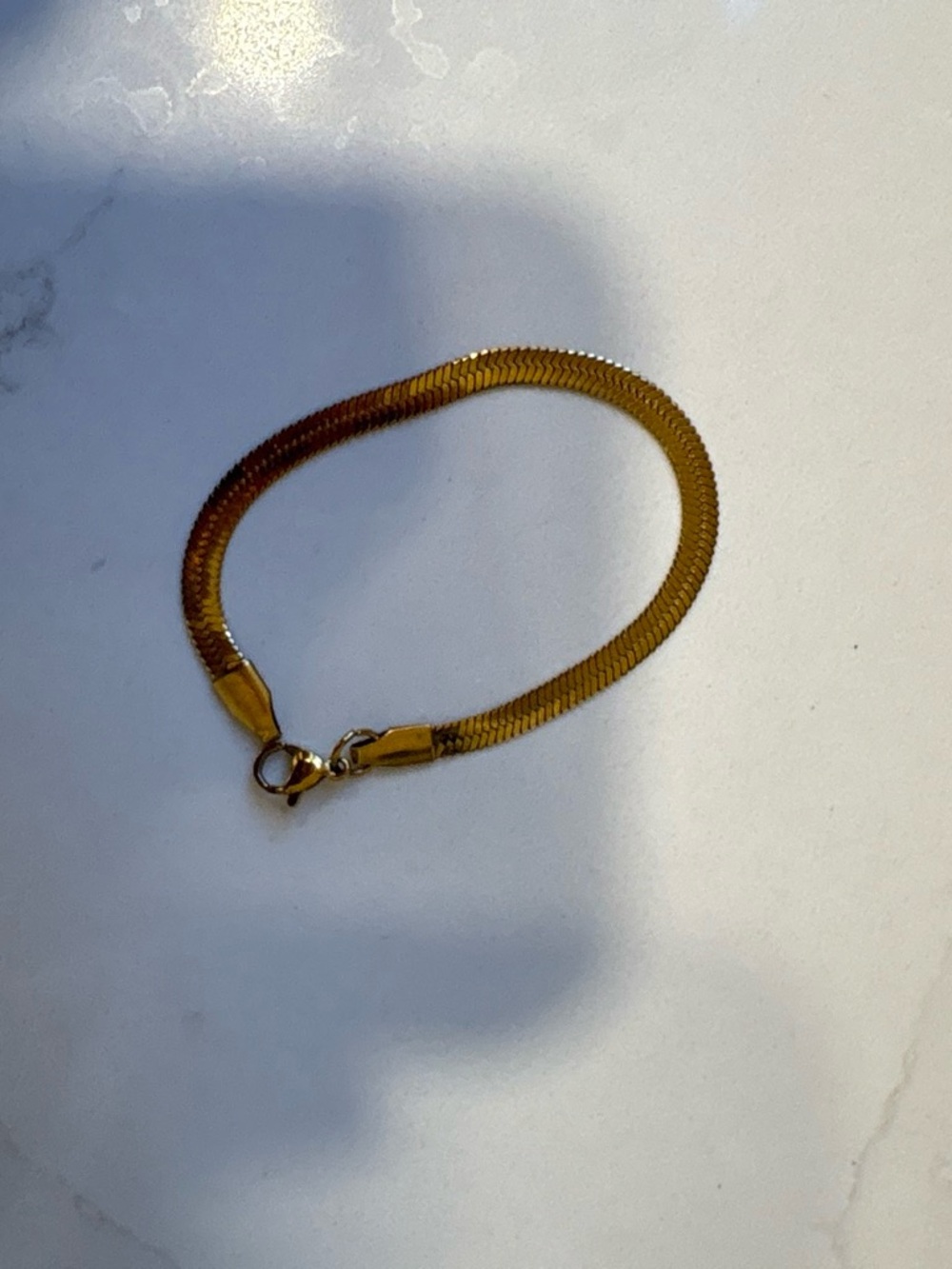 Gold Herringbone Chain Bracelet for Women